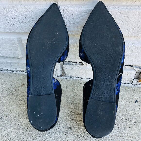 Sam Edelman Radley Floral Jacquard Ankle Strap Flats Blue Size 8.5 - Picture 9 of 14